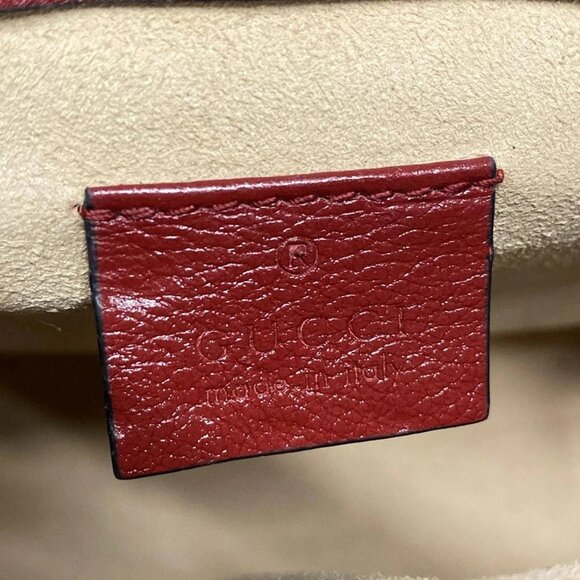 Auth GUCCI GG Marmont 583571 Black Red Leather Handbag - Picture 14 of 16